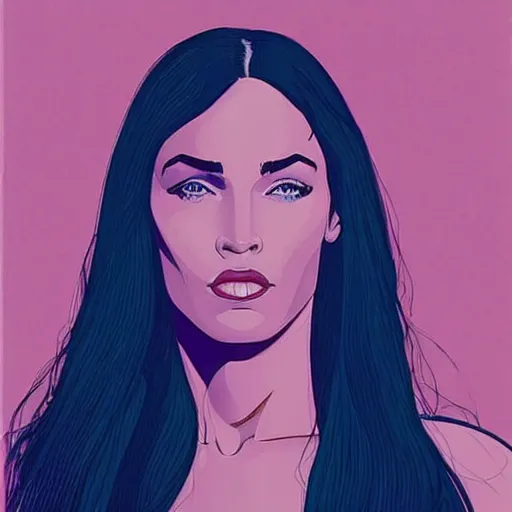 Image similar to “ megan fox retro minimalist portrait by jean giraud, moebius starwatcher comic, 8 k ”