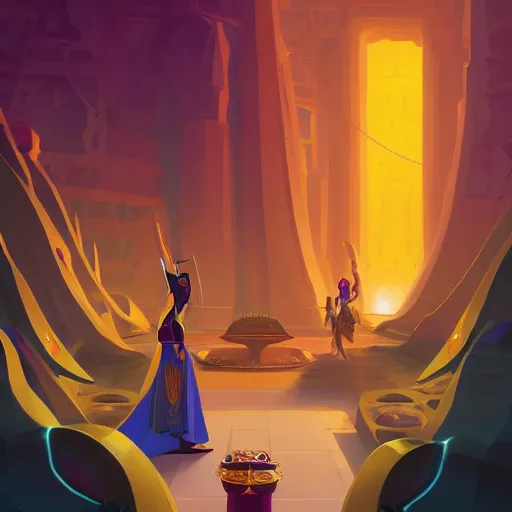 Image similar to egyptian princess in her royal chambers icon vector minimalist warcraft, loftis, cory behance hd by jesper ejsing, by rhads, makoto shinkai and lois van baarle, ilya kuvshinov, rossdraws global illumination