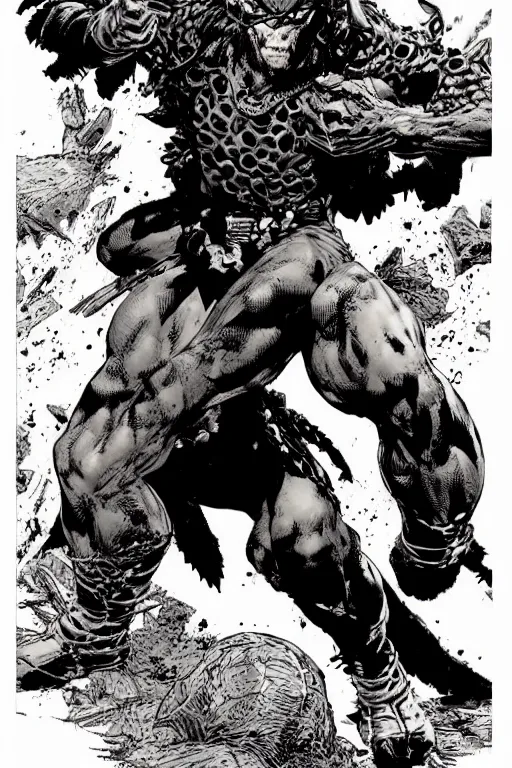 Image similar to A full body portrait of a new antihero character standing on skulls art by Marc Silvestri and Jim Lee, trending on artstation, ominous, mysterious