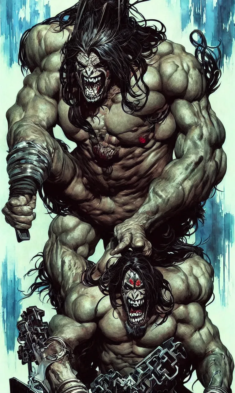 Prompt: giant lobo by simon bisley, photoshop, art by artgerm and greg rutkowski and alphonse mucha