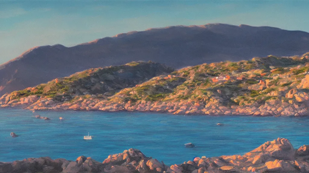 Image similar to High-Quality realist painting of Cap de Creus at dawn, peaceful, very detailed, digital art.