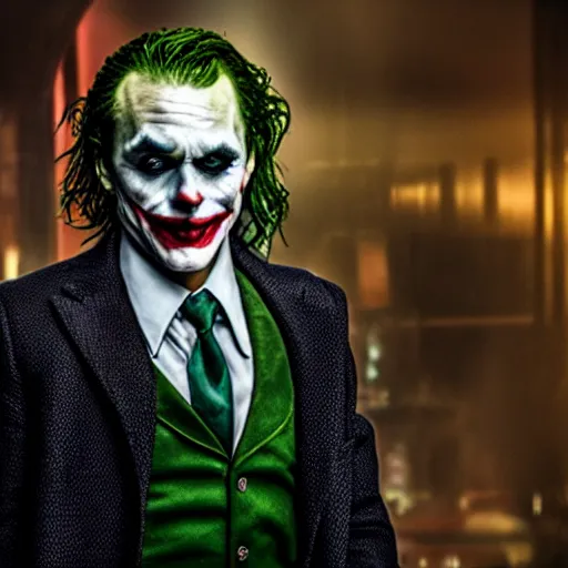 Prompt: The Joker played by Scarlett Johansen 8k hdr