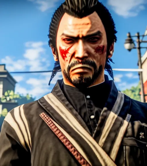 Image similar to kiryu tkazuma in rdr2,