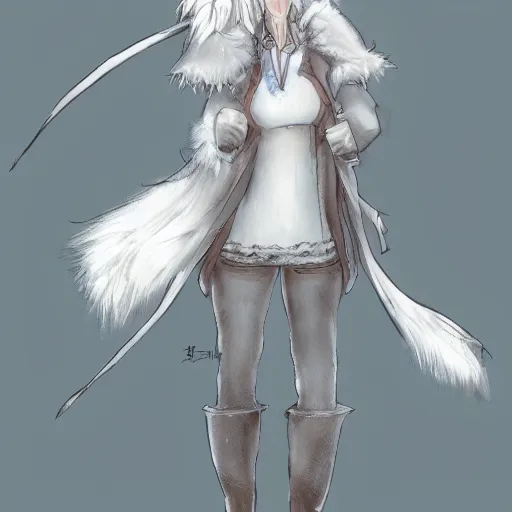Prompt: snow wolf character Inspired by artgem, Charlotte bowater
