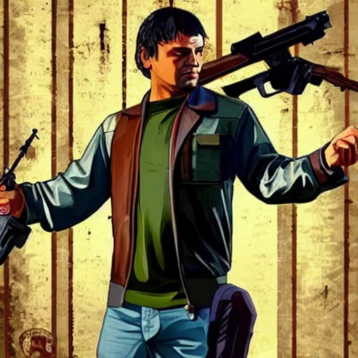 Image similar to leonardo as a gta v character