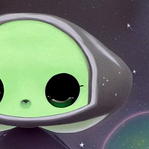 Prompt: big eyed gray alien, wearing green panties