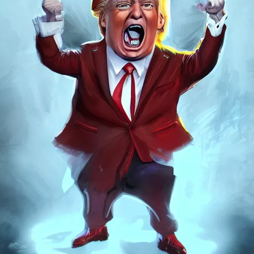 Prompt: donald trump as a fantasy monster, artstation, detailed