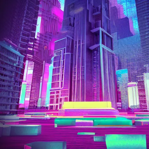 city of liminal spaces vaporwave style | Stable Diffusion | OpenArt