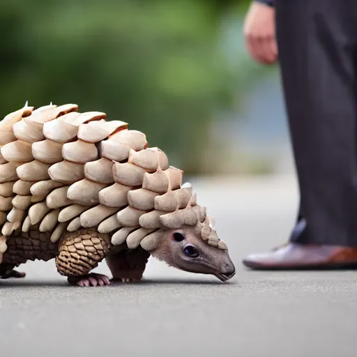 Prompt: pangolin in court for a traffic violation