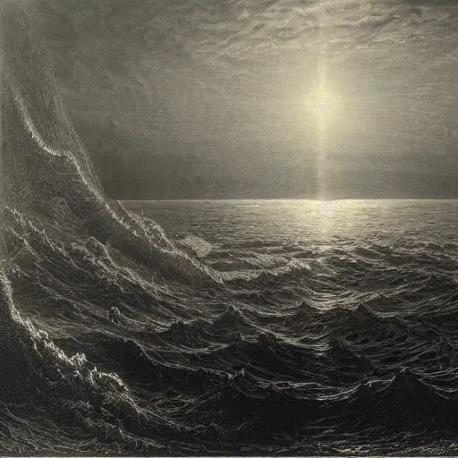 Image similar to Gustave Dore between the straits of fear