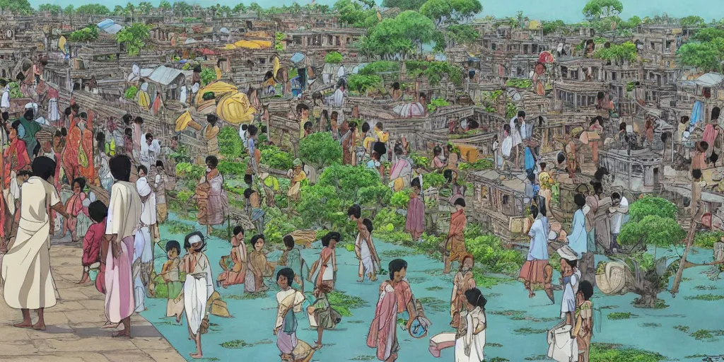 Image similar to jaffna sri lanka, drawn by hayao miyazaki