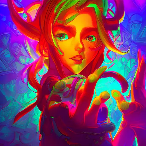 Image similar to skill magic deepdream radiating a glowing aura stuff loot legends stylized digital illustration video game icon artstation lois van baarle, ilya kuvshinov, rossdraws,