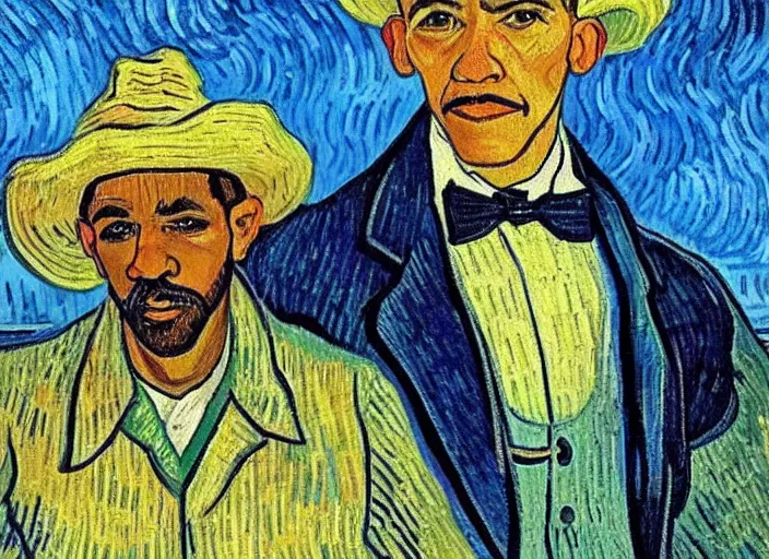 Image similar to painting of obama as a farmer, by vincent van gogh