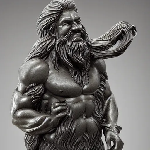 Image similar to a flawless, purely water spirit sculpture of a man with long hair, with trimmed beard, smiling widely. water spirit statue, extremely detailed, award-winning art, trending on Artstation