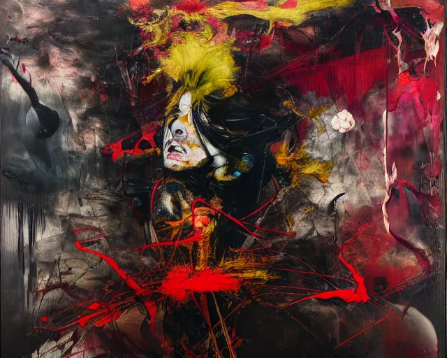 Prompt: otherworldly gallery of art, a brutalist designed, rich deep vivid colours, broad brush strokes!, painted by francis bacon, michal mraz, adrian ghenie, nicola samori, james jean and petra cortright, part by gerhard richter, part by takato yamamoto. 8 k masterpiece.
