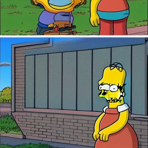 Image similar to a realistic version of the simpsons.