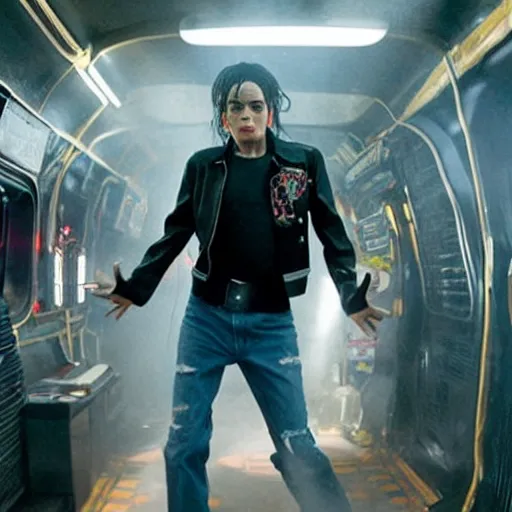 Prompt: A film still of Michael Jackson in Ready player one (2018) realistic,detailed