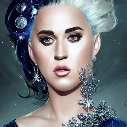 Image similar to full figure ultra realistic illustration, katy perry as lady gaga, intricate, elegant, highly detailed, digital painting, artstation, concept art, smooth, sharp focus, illustration, art by artgerm and greg rutkowski and alphonse mucha