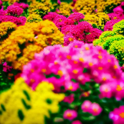 Prompt: In focus colorful flowers blossoming, climax, overwhelming, brilliant, surreal, cinematic, epic, 8k, sharp focus, color grain 35mm, tilt-shift, dslr