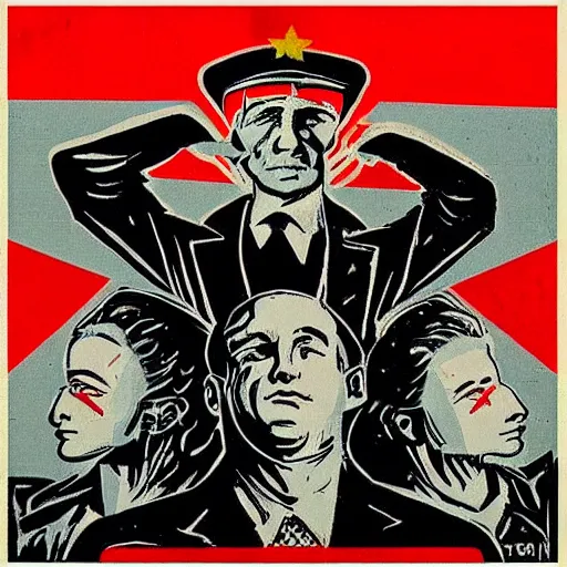 Image similar to “communist propaganda for gen z, new age, one world order, propaganda”