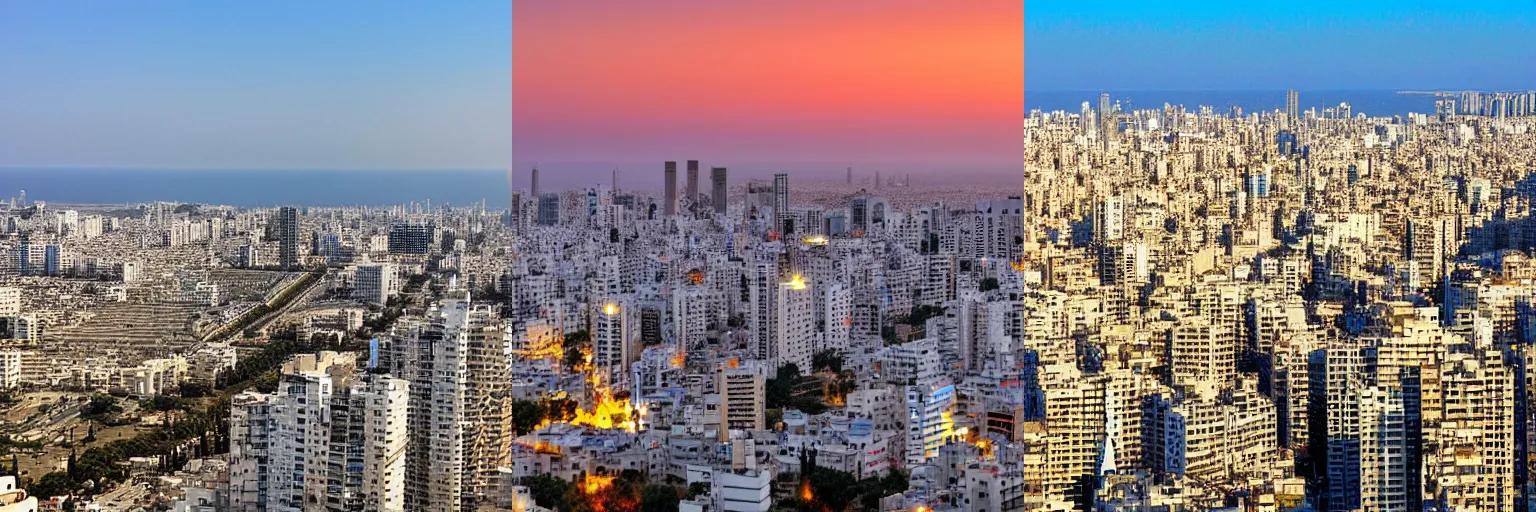 Prompt: Pixel-art wide shot of Tel Aviv