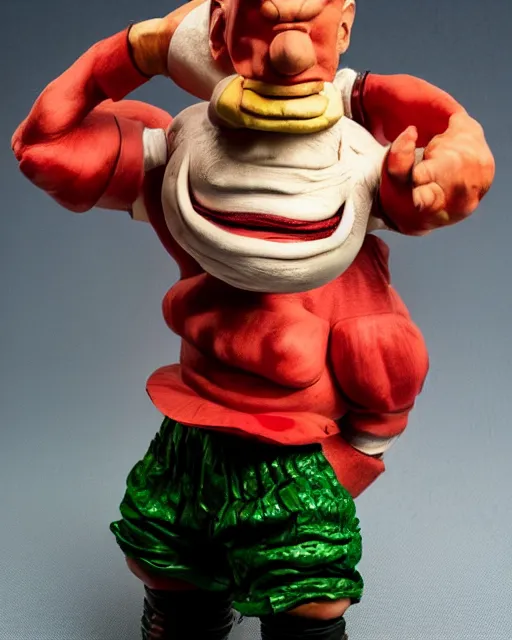 Prompt: an papier mache popeye by will kurtz, realistic, very detailed, complex, intricate, studio lighting, bokeh, sigma 5 0 mm f 1. 4