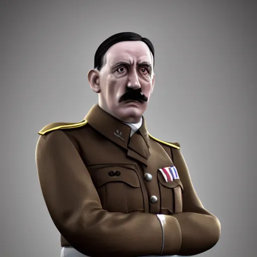 Image similar to adolf hitler as yoohoo toy, realistic, octane render, trending on artstation, grteg rutkowski