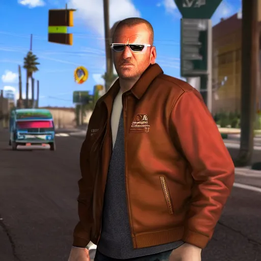 Image similar to knut as a GTA style character on a loading screen, 4k, high detail, high-resolution photograph, professional photography, ultra-detail