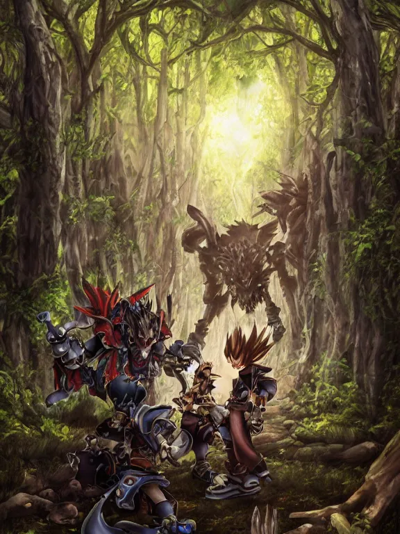 Prompt: kingdom hearts beast in the woods, highly detailed, digital art, sharp focus, trending on art station, warhammer 4 0 k fantasy,