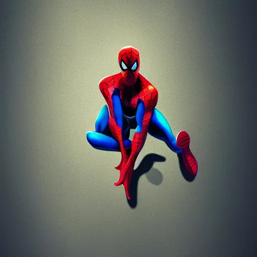 Prompt: spectacular spider man on vertical wall, chromatic aberration, medium level shot, illustration, concept art,