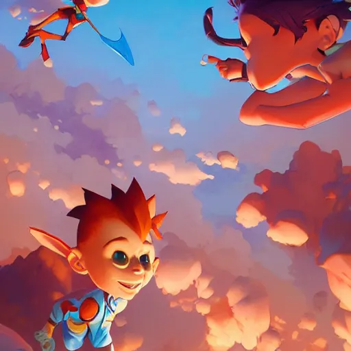 Image similar to hero world rugrats, behance hd by jesper ejsing, by rhads, makoto shinkai and lois van baarle, ilya kuvshinov, rossdraws global illumination