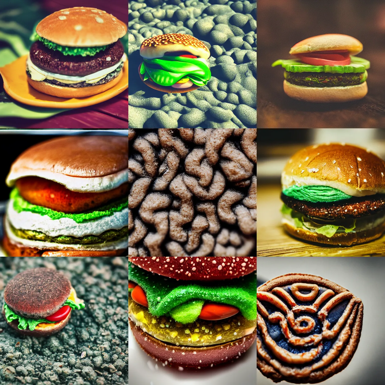 Prompt: the krabby patty, macro lens, detailed, high quality, 4 k