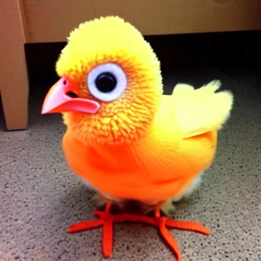 Image similar to cute baby chicken dressed as an inmate