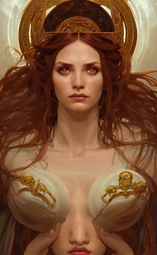 Image similar to portrait of the goddess circe, greek mythology, intricate, headshot, highly detailed, digital painting, artstation, concept art, sharp focus, cinematic lighting, illustration, art by artgerm and greg rutkowski, alphonse mucha, cgsociety