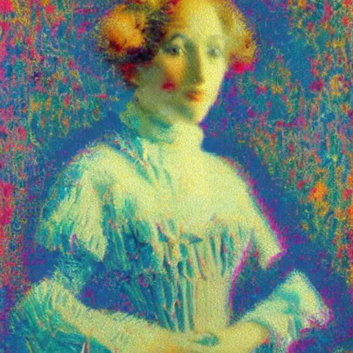 Image similar to AI reaches sentience, impressionist art