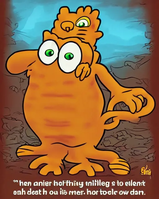 Image similar to Garfield the friendly eldritch abomination