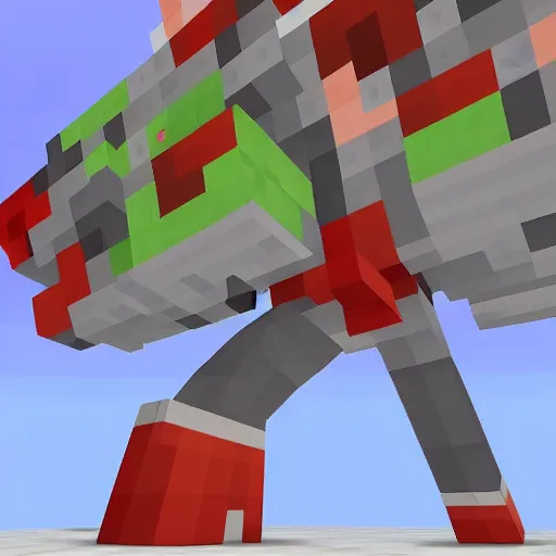 Image similar to neon genesis evangelion in minecraft