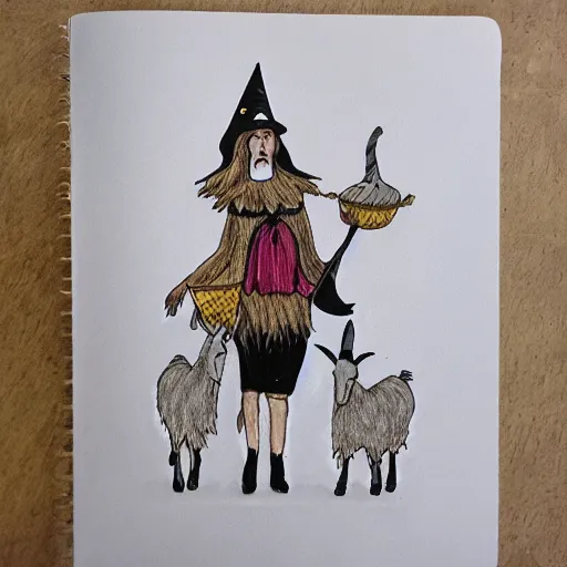 Image similar to a witch as a goat