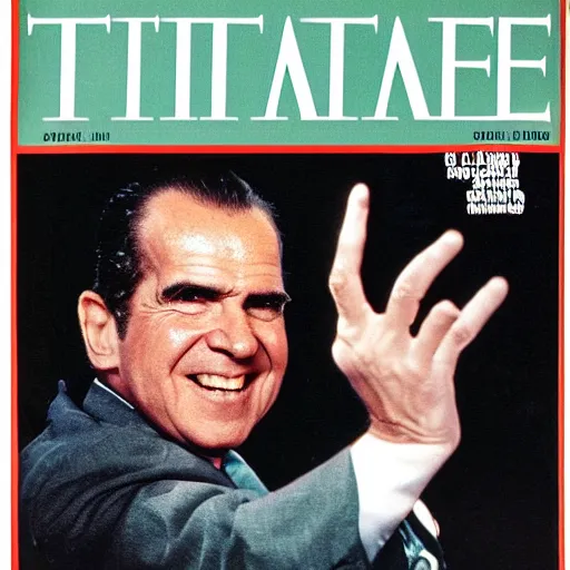 Image similar to Richard Nixon joyfully clubbing seals, photojournalism, cover of time magazine