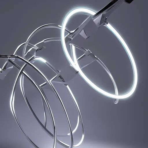 Prompt: chrome hoops lit by police lights, octane, houdini, hyper detailed, cgi