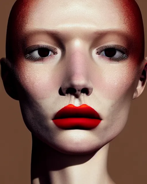 Prompt: woman, thin long nose, medium lips, wheat hair, close - up, high sharpness, zeiss lens, fashionable bruno dayan, erik madigan heck, helmut, karl lagerfel, artistic, hyper - realistic, beautiful face, octane rendering
