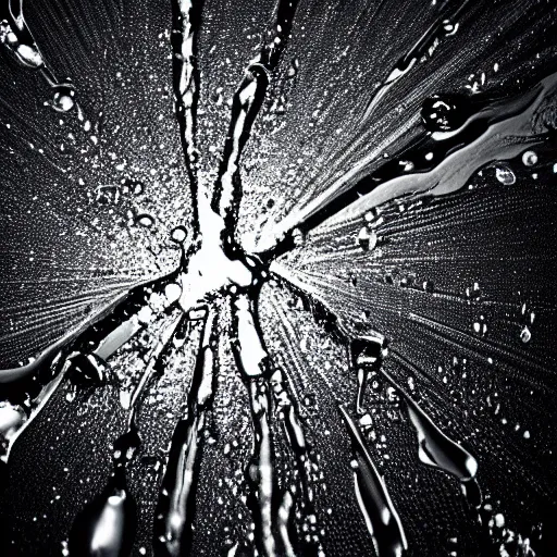 Image similar to silver drops abstract forms metal liquid in a black background