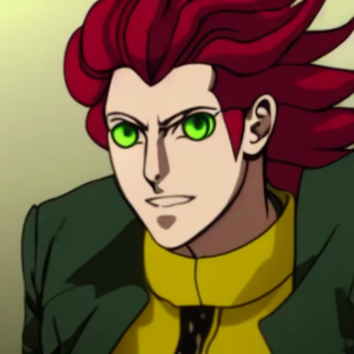 Prompt: a photograph of kakyoin from jojo's bizarre adventure, filmic, cinematographic