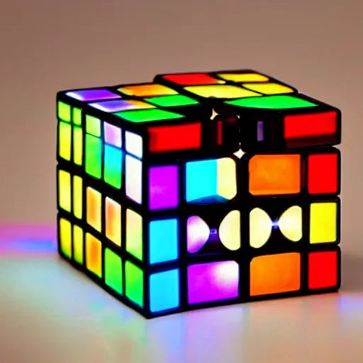 Image similar to a rubix cube made of light