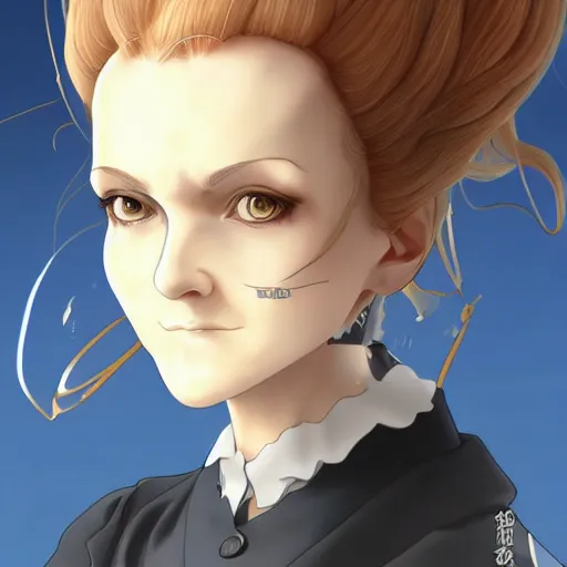 Image similar to portrait of marie curie, anime fantasy illustration by tomoyuki yamasaki, kyoto studio, madhouse, ufotable, trending on artstation