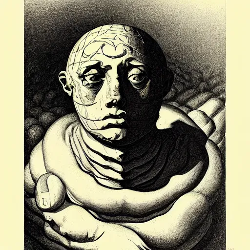 Image similar to lithography on paper secret artifact conceptual figurative post - morden monumental dynamic portrait by goya and escher and hogarth, illusion surreal art, highly conceptual figurative art, intricate detailed illustration, controversial poster art, polish poster art, geometrical drawings, no blur
