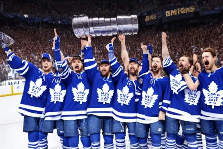 Image similar to The Toronto Maple Leafs winning the Stanley Cup, photo, 4K