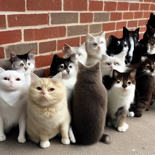 Prompt: a council made of cats