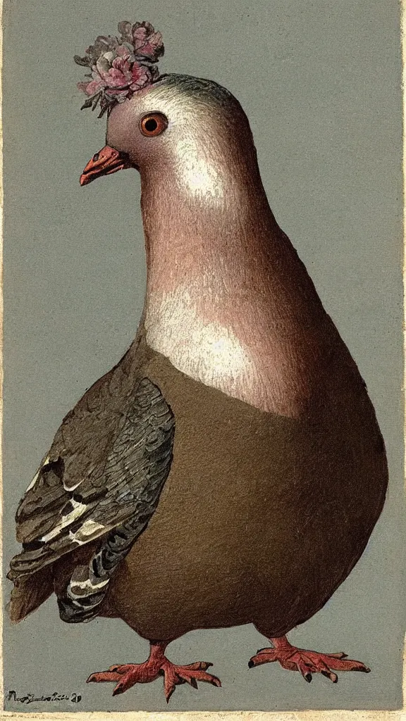 Prompt: ( ( ( ( ( rococo ) ) ) ) ) painting of a pigeon, y 2 k aesthetic, clip art