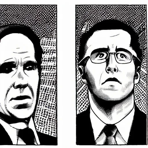 Image similar to juni ito comic book panel of joe biden